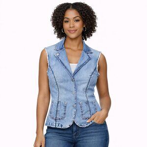 Paradiso Denim Vest | Western Sleeveless Jean Jacket | Size S